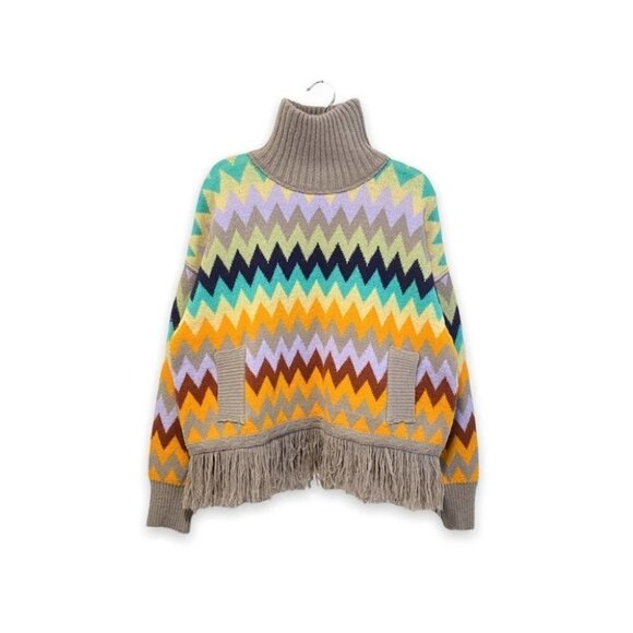 NWT Anthropologie Plenty by Tracy Reese Fringed Turtleneck Sweater Size XS - Picture 7 of 12